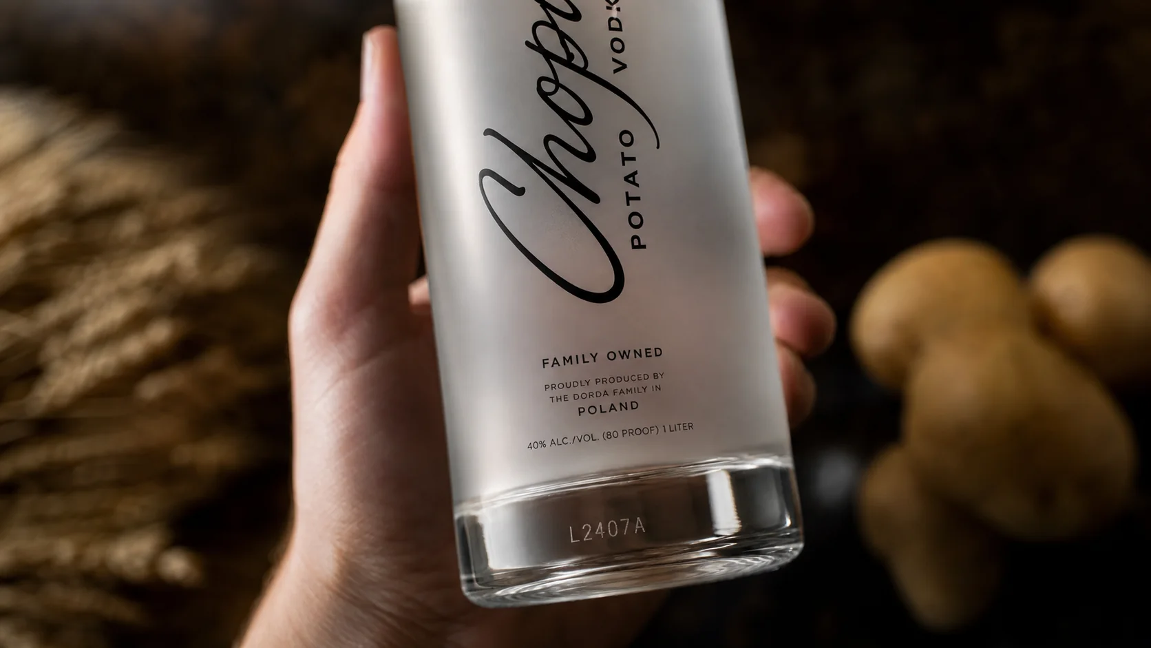 Chopin Potato Vodka mit lasergravierter Chargennummer L2407A